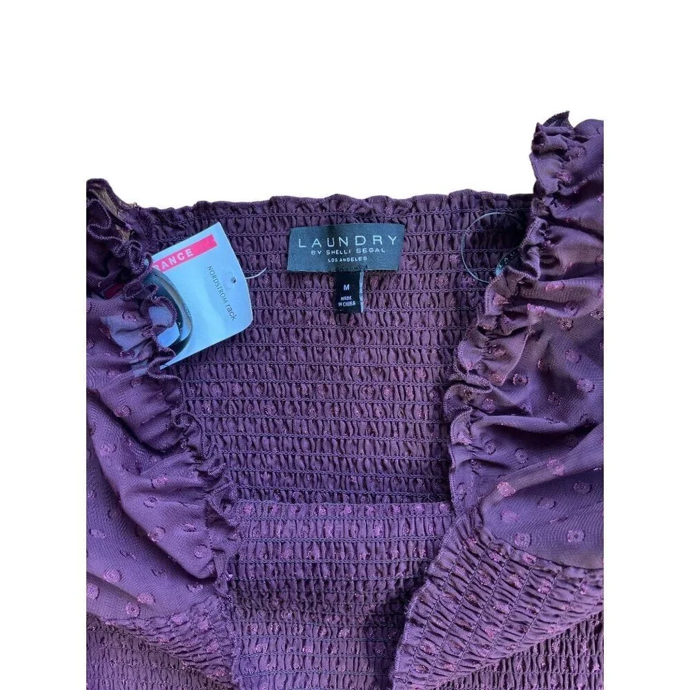 Laundry By Shelli Segal Women's Top with slightly puffed sleeves Size M - Picture 6 of 7